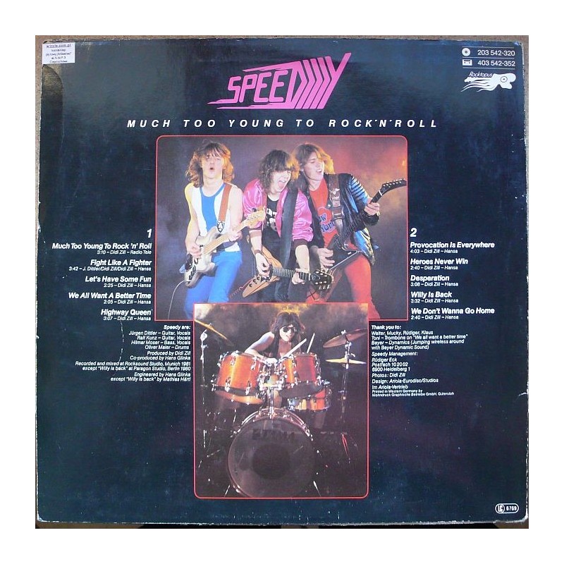 Speedy - Much too Young to R'N'R