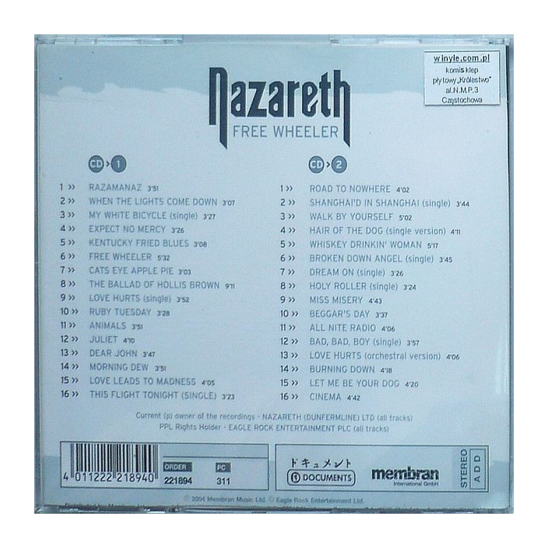 Nazareth - Free Wheeler (2cd)