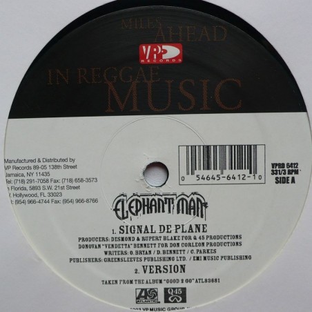 Elephant Man - Signal De Plane / Cock Up Your Bumper (Remix) (12’’)