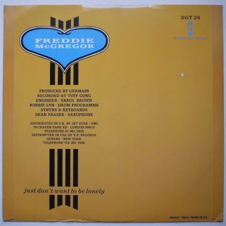 Freddie McGregor - Just Don't Want To Be Lonely (12’’)