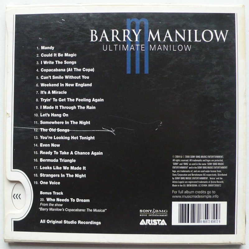 Barry Manilow - Ultimate Manilow