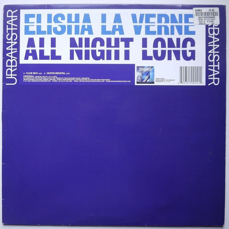 Elisha La Verne - All Night Long (12’’)