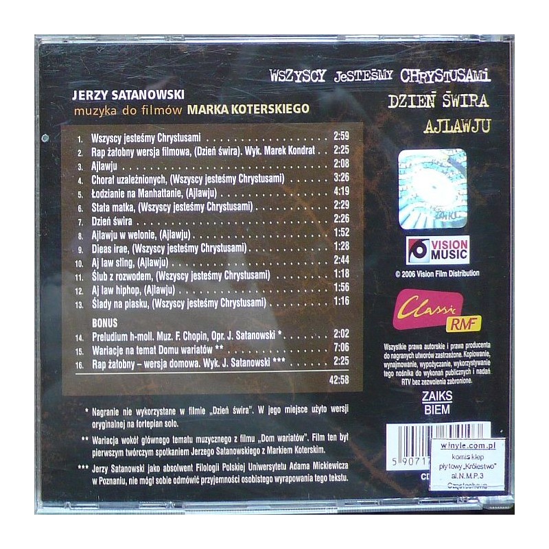 Satanowski Jerzy - Muzyka do filmów Marka...