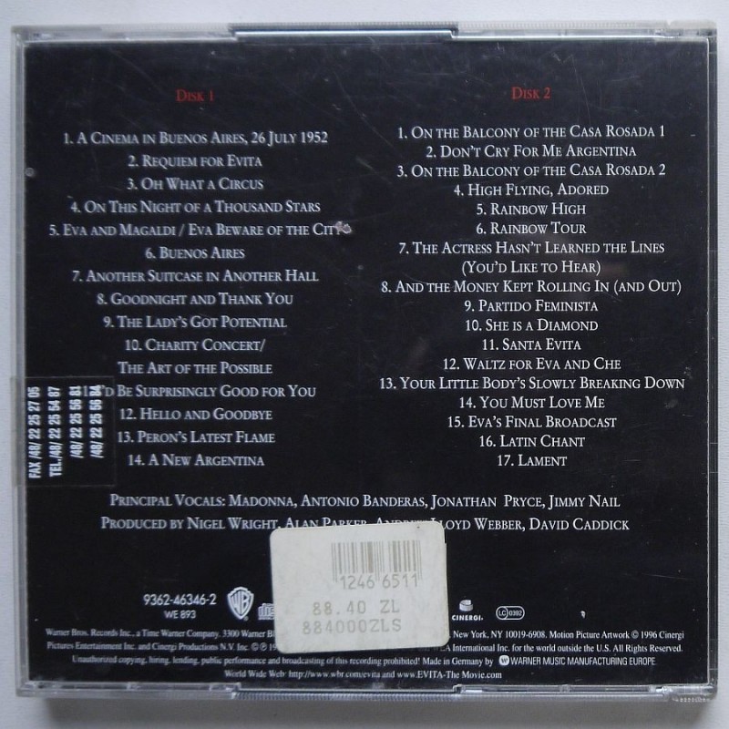 Andrew Lloyd Webber And Tim Rice  - Evita (2cd)