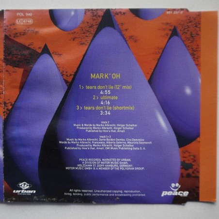 Mark' Oh - Tears Don't Lie (CDS)