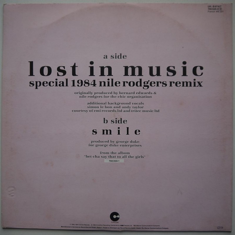 Sisters Sledge - Lost In Music (12’’)