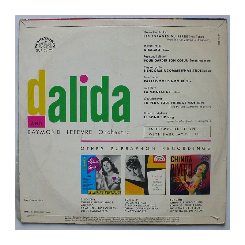 Dalida and Raymond Lefevre Orchestra - (10”)