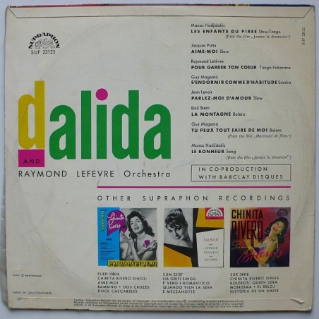 Dalida and Raymond Lefevre Orchestra - (10”)