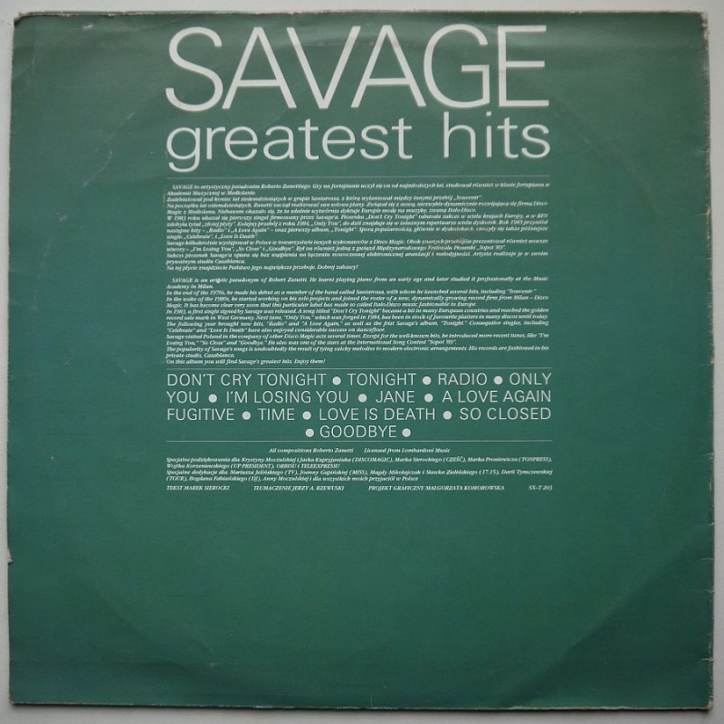 Savage - Greatest Hits
