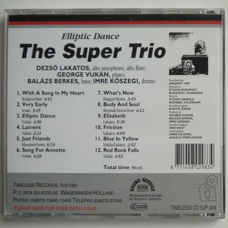 Super Trio, The feat. Dezső Lakatos, George Vukán, Balázs Berkes, Imre Kőszegi ‎ - Elliptic Dance