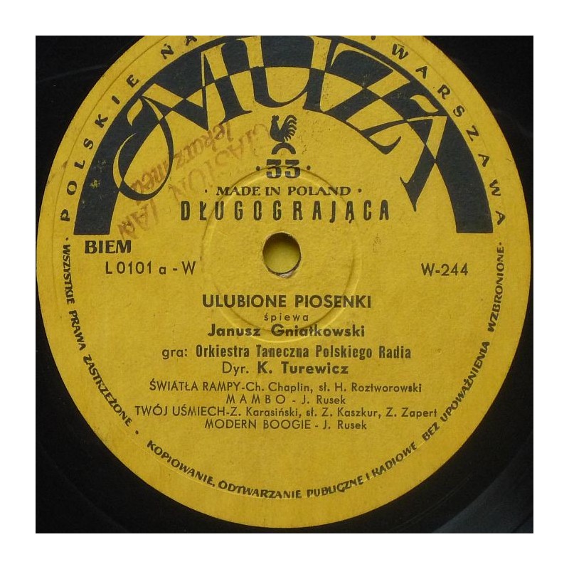 Gniatkowski Janusz - Ulubione piosenki (10”)