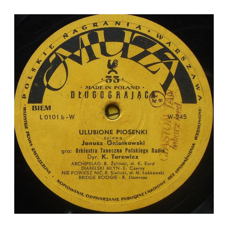 Gniatkowski Janusz - Ulubione piosenki (10”)
