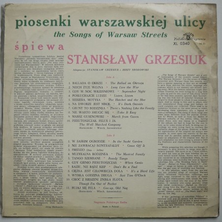 Grzesiuk Stanisław - Piosenki warszawskiej ulicy