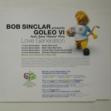 Bob Sinclair feat.Gary „Nesta” Pine - Love Generation (CDS)