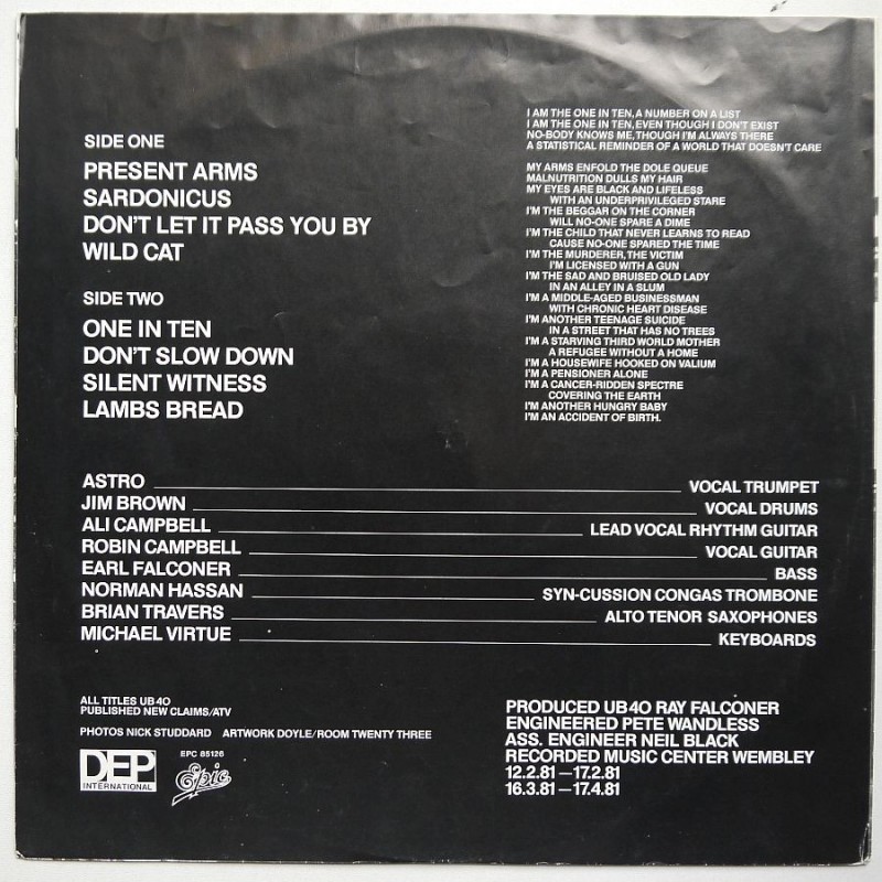 UB40 - Present Arms (lp+7’’)
