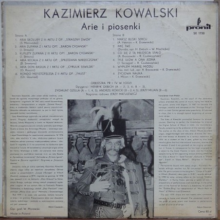 Kowalski Kazimierz - Arie i piosenki