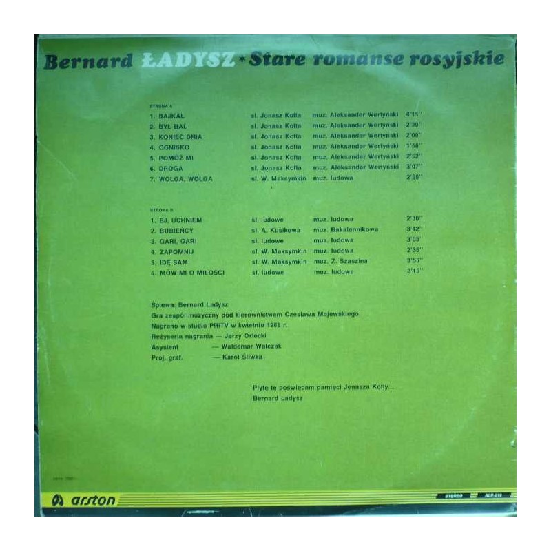 Ładysz Bernard - Stare romanse rosyjskie