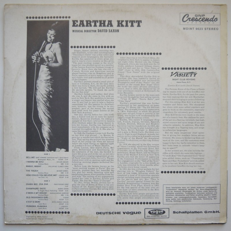 Eartha Kitt - In Person At The Plaza