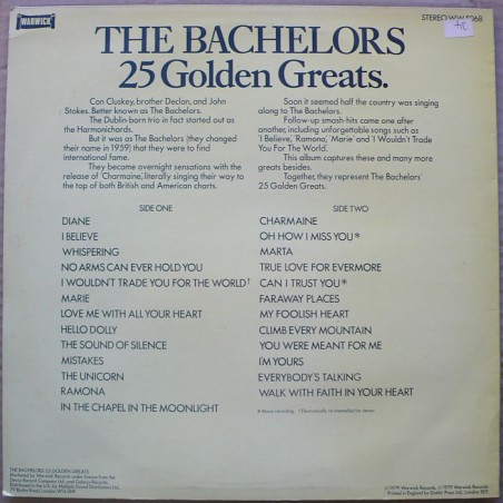 Bachelores, The - 25 Golden Greats