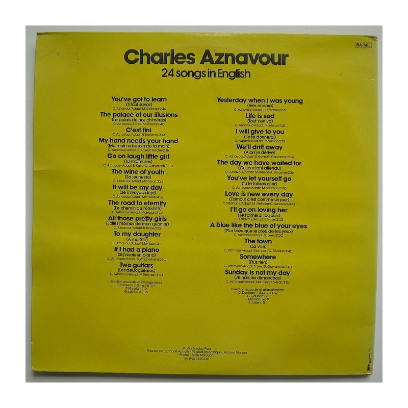Charles Aznavour - 24 Songs in English (2lp)