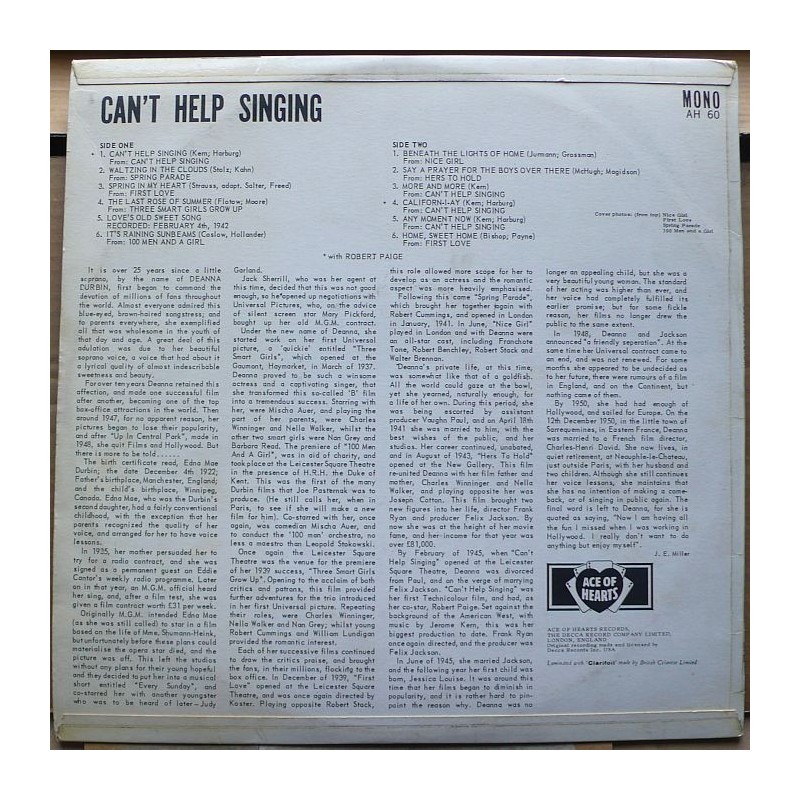 Denna Durbin - Can't Help Singing