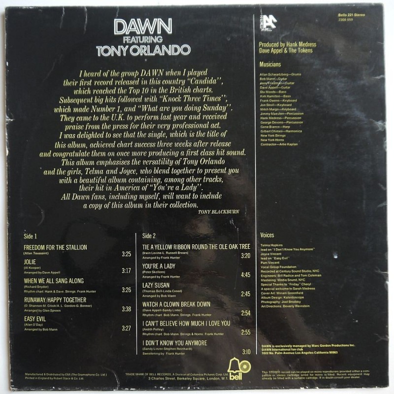 Dawn feat. Tont Orlando - Tie A Yellow Ribbon