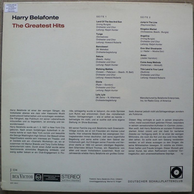 Harry Belafonte - The Greatest Hits