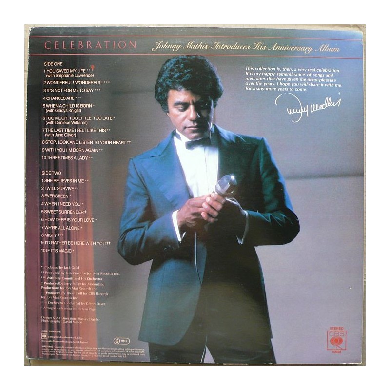 Johnny Mathis - Celebration - The Anniversary...