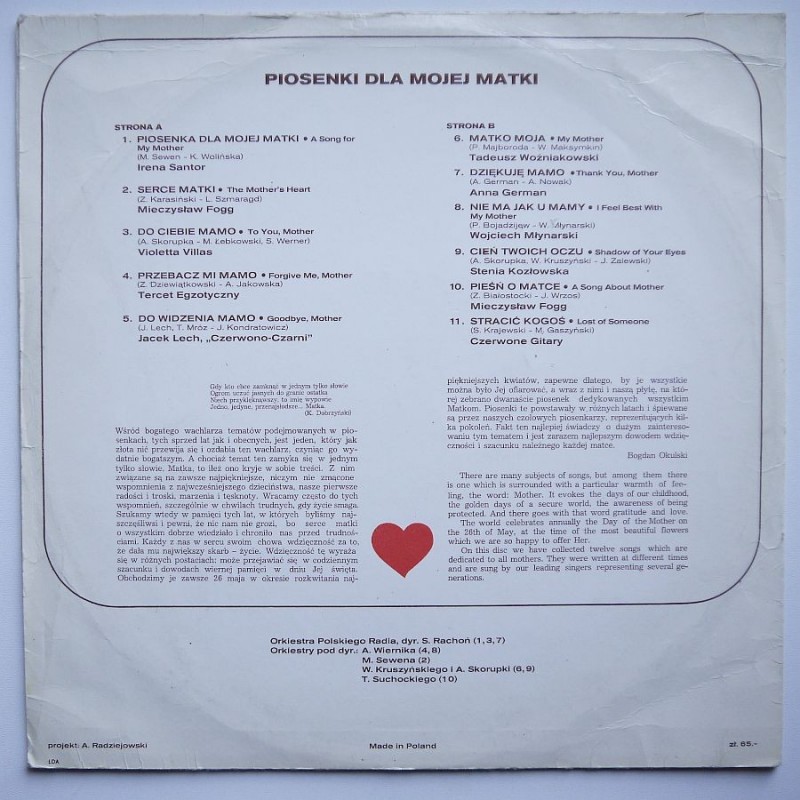 Składanka - Piosenki dla mojej matki