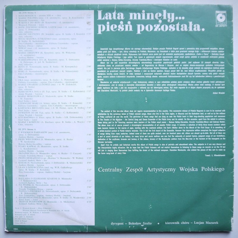 Składanka - Lata minęły… pieśń pozostała (2lp)