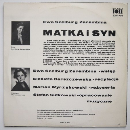 Ewa Szelburg Zarembina, Elżbieta Barszczewska - Matka i syn