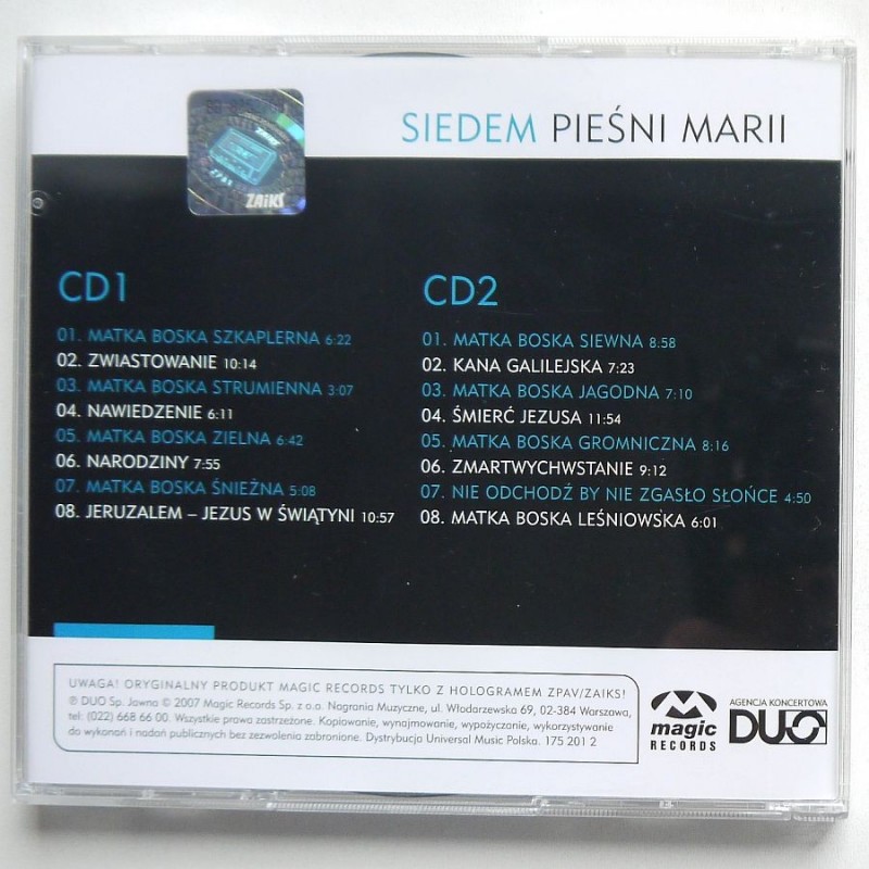 Książek Zbigniew - Siedem pieśni Marii (2cd)