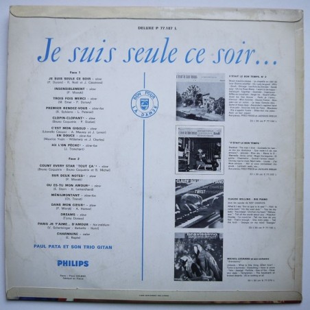 Paul Pata Et Son Trio Gitan - Je Suis Seule Ce Soir…