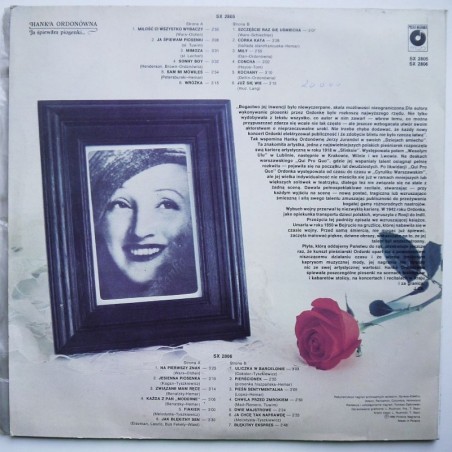 Ordonówna Hanka - Ja śpiewam piosenki (2lp)