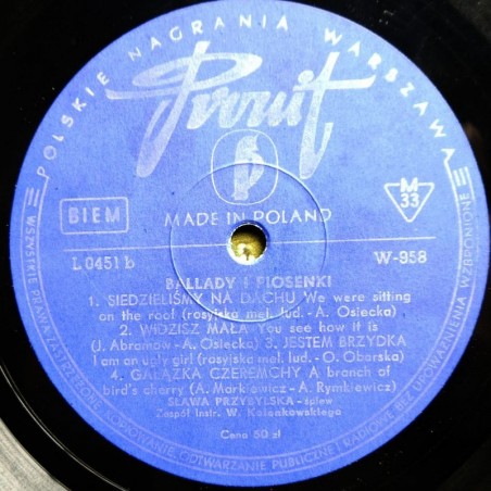 Przybylska Sława - Ballady i piosenki (10'')