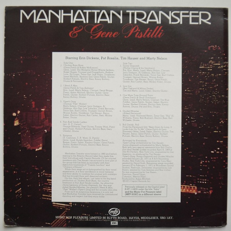 Manhattan Transfer, The and Gene Pistilli -