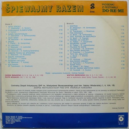 Składanka - Śpiewajmy razem (Piosenki Z Festiwali DO • RE • MI)
