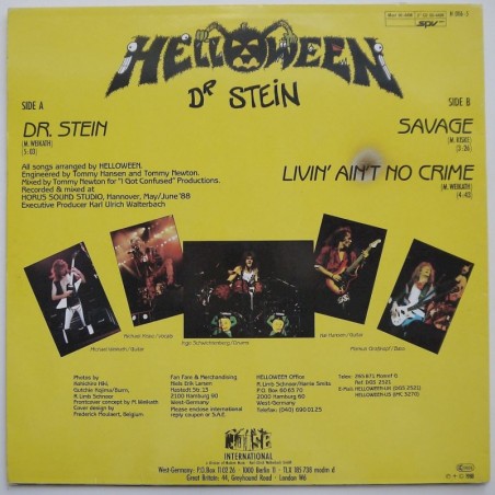 Helloween - Dr Stein (żółty winyl) (12’’)