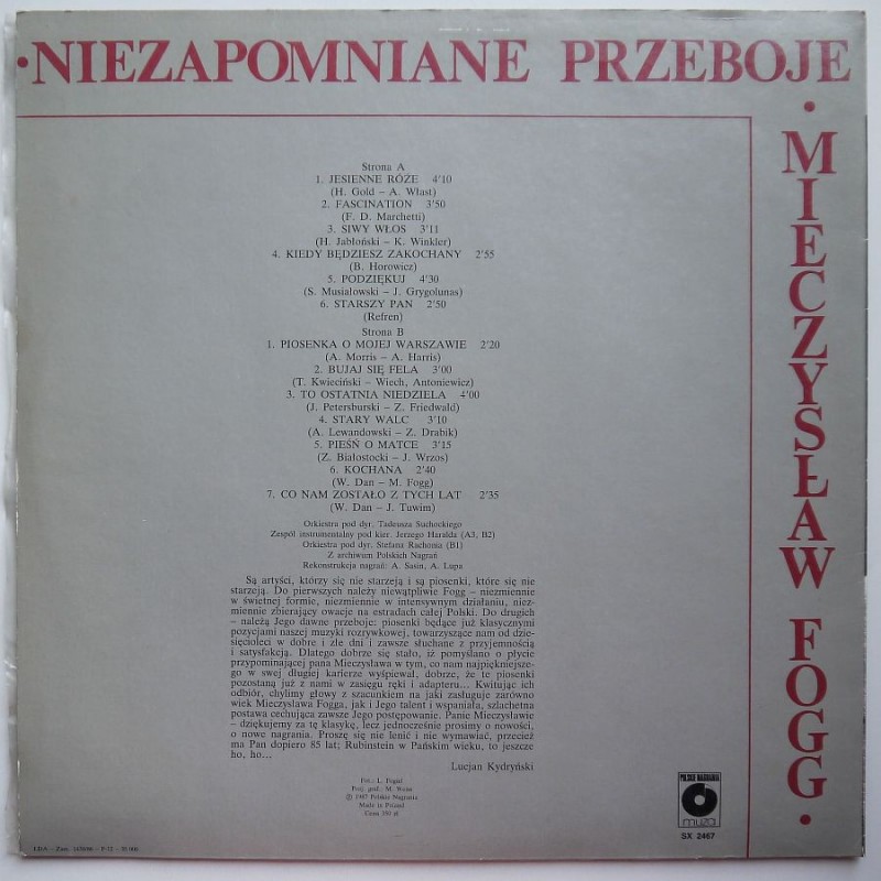 Fogg Mieczysław - Niezapomniane przeboje