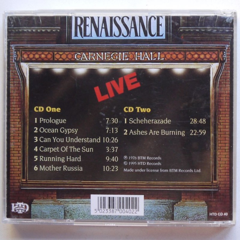 Renaissance - Live At Carnegie Hall (2cd)