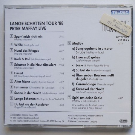 Peter Maffay - Live: Lange Schatten Tour '88