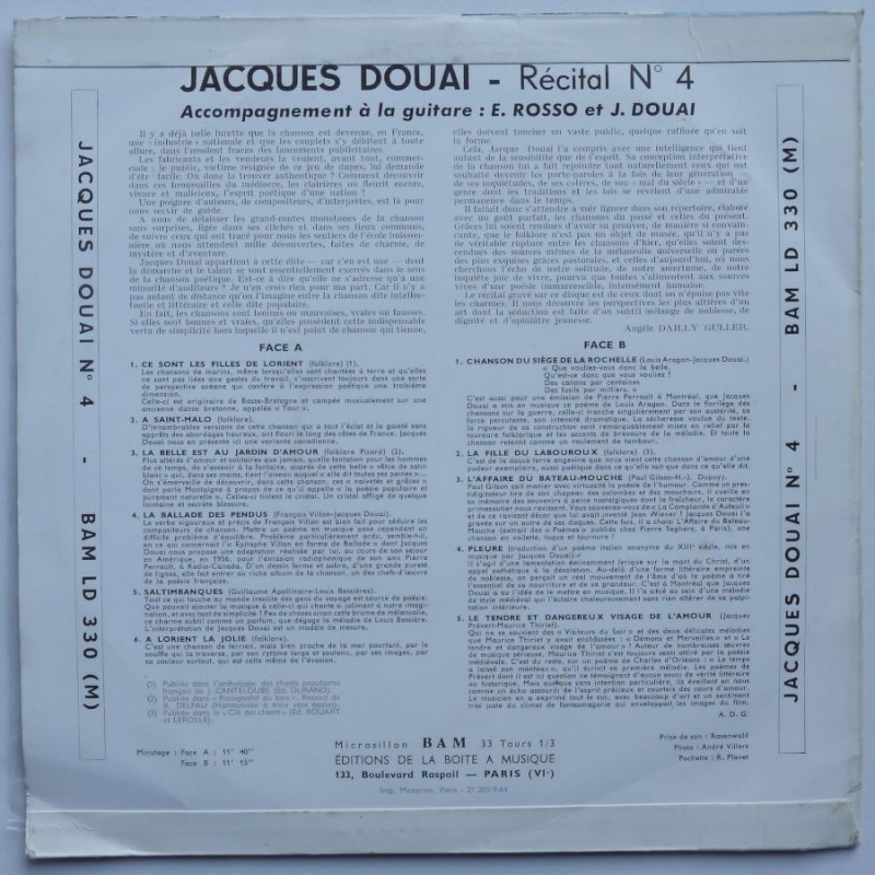 Jacques Douai - No 4 (10’’)