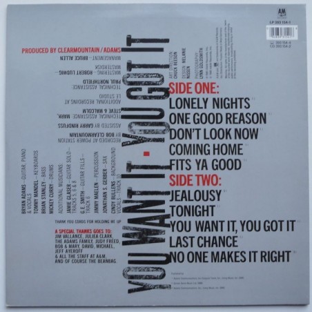 Bryan Adams - You Want It You Got It