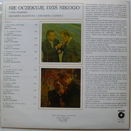 Składanka - Nie oczekuje dziś nikogo i inne piosenki Z. Kaszkura i Z. Zaperta