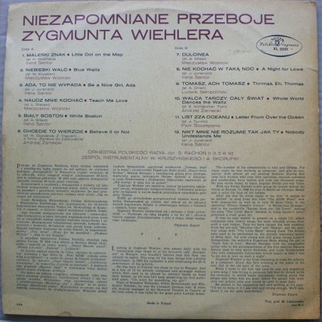 Składanka - Niezapomniane przeboje Zygmunta Wiehlera