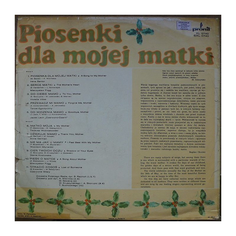 Składanka - Piosenki dla mojej matki (inna...