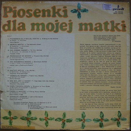 Składanka - Piosenki dla mojej matki (inna okładka)(zdjęcie)