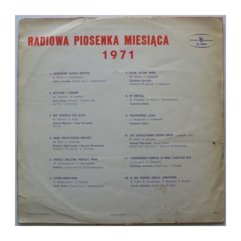 Składanka - Radiowa piosenka miesiąca '71