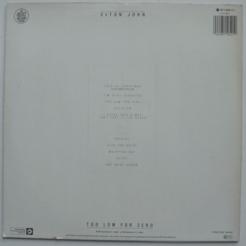 Elton John - Too Low For Zero
