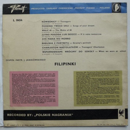 Filipinki - Piosenki rówieśników (10”)